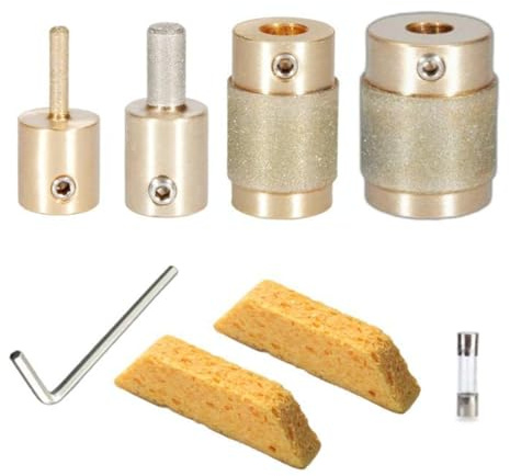 menglanchang Kit per Smerigliatrice per Vetro,Mini Macchina Elettrica Portatile 150W per Molatura di Vetri Colorati,Tagliavetro A 4200giri/Min,Automatica Fai Te per Vetro Colorato con Accessori.,A