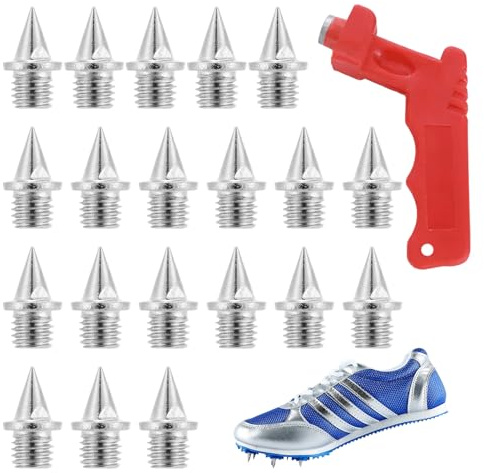 20Pcs Spikes for Running Shoes,6mm Spikes for Running Shoes with 1Pcs Spike Wrench,Stainless Steel Track Spikes