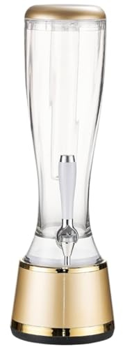 SAGELSHN Spillatore Birra da Casa Distributore di Birra, Distributore di Bevande Ricaricabile con Ghiaccioli Luminosi Dispenser Bevande(Gold)