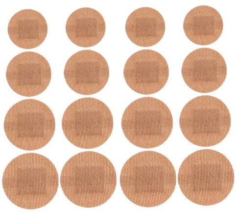 FRCOLOR 100pcs Round Bandages Breathable Flexible Fabric Finger and Joint Plasters for Protective Skin Aid with Dirt Resistant Coverage