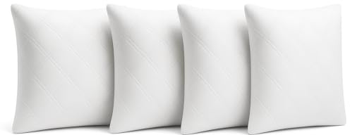 Oreiller Mémoire de Forme - Flocons de Mousse à Mémoire de Forme – Ergonomique et Confort Respirant pour un Sommeil Réparateur – Enveloppe Microfibre – Certifié OEKO-TEX (65x65 cm, 4, unité)