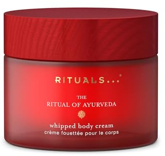 RITUALS The Ritual of Ayurveda Crème corporelle hydratante à la rose indienne et à l'huile d'amande douce, formule nourrissante pour une peau équilibrée et douce, parfum floral délicat, pot en verre