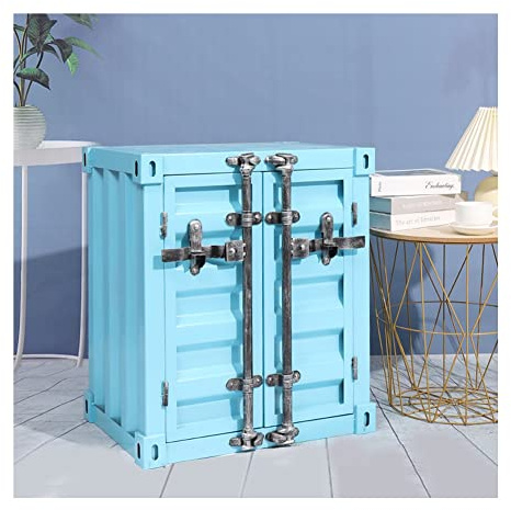 OIFAODAO, Gabinete de Almacenamiento Metal Retro, taquillas Creativas for Dormitorio/Sala Juegos for niños, for empleados del sótano Garaje ，Armarios de Almacenamiento(Blue)