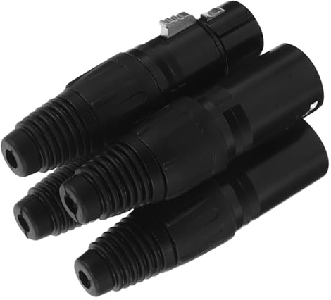 HIAKDOFT 4 pièces Connecteurs XLR Broches Cuivre Plaqué Argent Adaptateurs Mâle et Femelle pour Microphone Câble Audio Liaison Mic Compatible Équipements Audio Professionnels