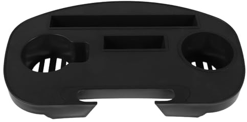 Veemoon Bandeja Portavasos Plegable para Silla de Playa y Camping Accesorio Resistente para Sillón Reclinable en Color Marrón Negro Soporte Estable para Bebidas y Teléfono en Exteriores