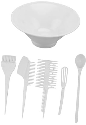 IMIKEYA 6Pcs Hair Coloring Kit Set with Hair Dye Bowl, Brush and Comb, Plastic Material Practical and Convenient to Use