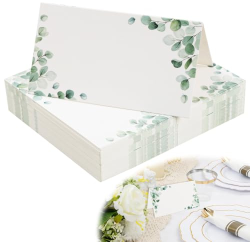 100 Pièces de Marques Place Blanches pour La Décoration de Table, Cartes Nominatives Sont Pratiques pour Organiser Les Places Et S'adaptent Aux Mariages, Anniversaires Et D'événements Festifs