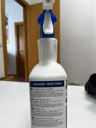 Sucitesa Inox Foam limpiador especial para acero inoxidable. Elimina la suciedad y huellas. Protege y restaura el brillo. 1 litro en botella con aerosol