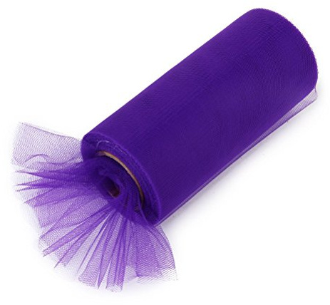 TOYMYTOY Tüllrolle 22M X 5.91 Zoll Dunkellila Polyester Für Hochzeit Diy Tüll Handwerk Tutu Dekoration Party Tischläufer