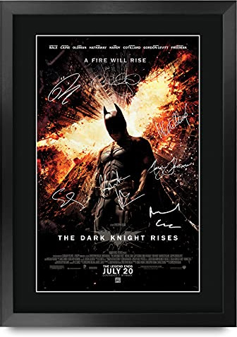 HWC Trading The Dark Knight Rises A3 Gerahmte Signiert Gedruckt Autogramme Bild Druck-Fotoanzeige Geschenk Für Batman Filmfans