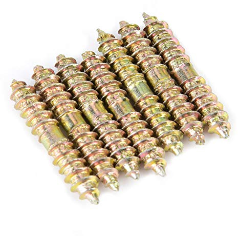 20pcs Double Ended Dowel Screw Self Tapping Threaded Bolts Woodworking Furniture Connector Rods Bars Studs 5 * 30mm Newel Post Fixing Kit Threaded Post