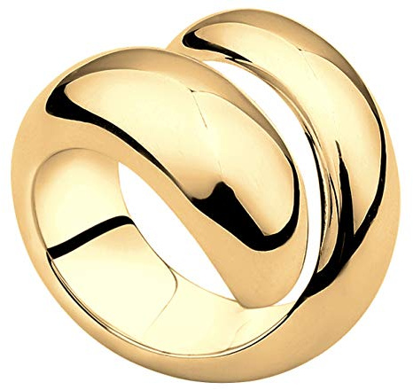 Nenalina Ring Silber 925 Damen vergoldet Silberring Damenring polierte | Oberfläche Gold Wickelring 54 - 60