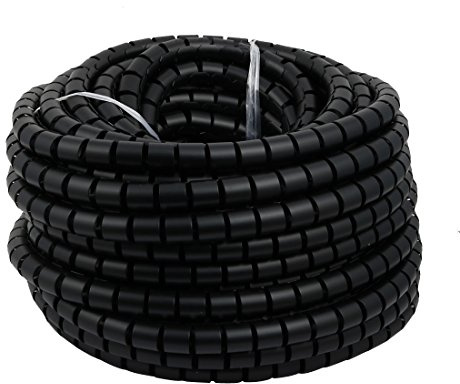 Aexit Cavo a spirale flessibile avvolgere il cavo ner-o per gestire il cavo 25 mm x 30 metri con clip (8355d0757c11fd9d8e6b4ee2f90bc893)