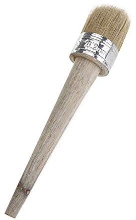 Healifty - Pennello rotondo per gesso e cera, con setole naturali, per dipingere mobili