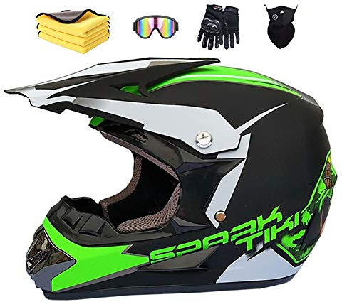 Wbeiba Casque Moto Cross Homme Casque Intégral DH Enduro Femme Quad Motocross Adulte (dark green,M:57-58cm)