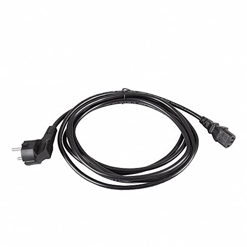 Mextronic Netzkabel 3 m Schuko Schutzkontaktstecker (gewinkelt) 300SW C13 schwarz