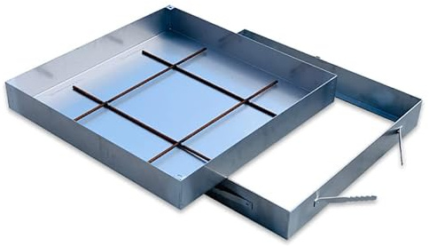 Schachtabdeckung Edelstahl Schachtdeckel auspflasterbar Gullideckel A15 EN124 Höhe 80 mm (Edelstahl, 700 x 700 mm)