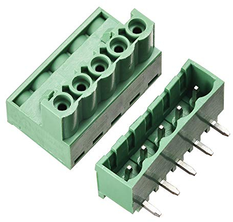 sourcing map 15STK 5 Poliger 5,08 mm Abstand rechtwinklige Leiter Platten Schraube Anschlussblock