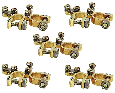 Offgridtec® Set di 5 morsetti per batteria Plus e Minus per auto, moto, camion, barca