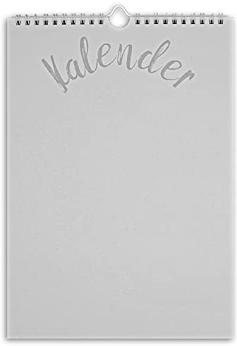 Bastelkalender Immerwährend DIN A4 zum Selbergestalten sanftweiß • Nachhaltiger DIY-Wandkalender zum Aufhängen • extra dicker 250 g/m² Recycling-Karton •Wandplaner