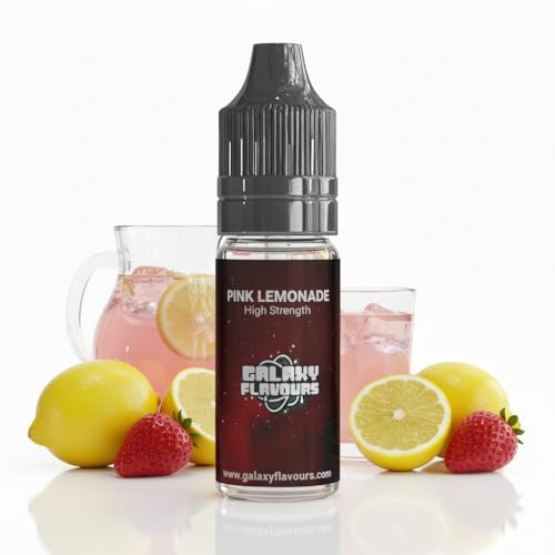 Pink Lemonade Food Flavouring Drops 10ml - Premium Citrus Extract for Professional Baking & Luxury Pink Beverages - High Strength Food Grade Concentrate by GALAXY FOOD FLAVOURS