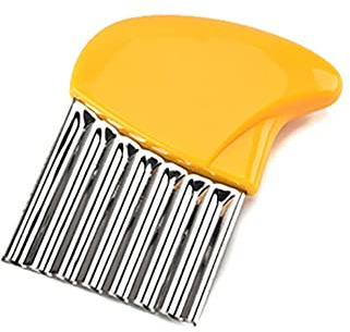 Stainless Steel Potato Chipper Chip Cutter, Non-Slip Potato Crinkle Cutter for Cutting Vegetables, Fruits, Potatoes, Soap