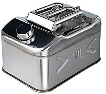 Recipientes para gasolina 304 Acero inoxidable Jerry Can - Almacenamiento de combustible, Petrol Can, Diesel Can, Contenedor de almacenamiento de agua, para motocicleta SUV ATV Off-Road, con pico fl