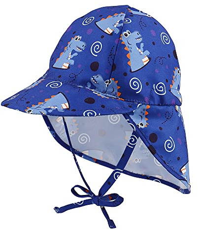 LACOFIA Chapeau de Soleil pour bébé garçons ou Filles Bonnet de Plage d'été pour Enfants Casquette à Rabat Ajustable Douce pour Enfants