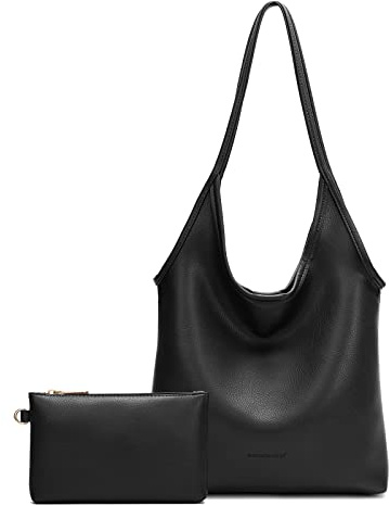 Montana West Hobo Bags for Women Designer Top Handle Purses Soft Ladies PU Leather Shoulder Handbag Set MWC2-111BK