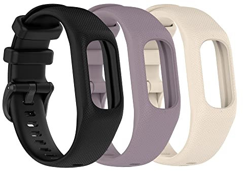 Chofit (3-Pack Straps Compatible with Garmin Vivosmart 5 Strap, Adjustable Soft Silicone Sport Wristband Replacement Arm Band for Vivosmart 5 Fitness Tracker (3B, Small)