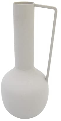 LaLe Living Krugvase Sila in Grau mit strukturierter Oberfläche aus Eisen, Form Krug H: 25cm als dekorative Tischdeko oder Blumenvase im Wohnzimmer, Büro und Küche