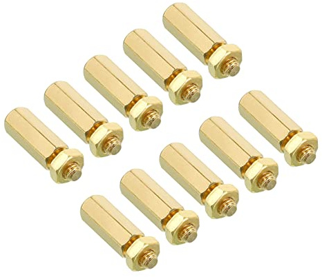 PATIKIL 15mm+6mm M4 Abstand schrauben, 40 Pack Messing Hex PCB Abstands muttern für Mutter bretter, Computer gehäuse, Leiterplatten, Elektronik, Goldton