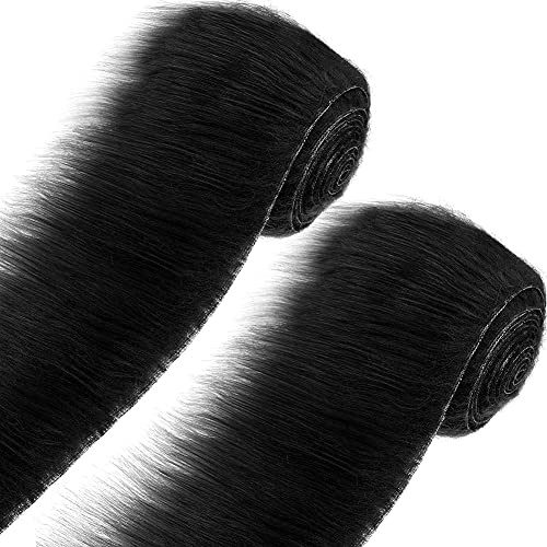 2 Stück Kunstfell Band, Kunstfell Bordüre Weich und Flauschig Fellband Breite DIY Dekoband Bordüre Rolle Handwerk Nähen Basteln Kunstpelzband Patch Band für Pantoffel Kragen Teppich,5cmx150cm