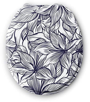 BENKI - Lunette De Toilette Jungle - Abattant WC Avec Frein De Chute - WC En Bois Avec Charnières En Acier Inoxydable & Ajustables - Forme Universelle