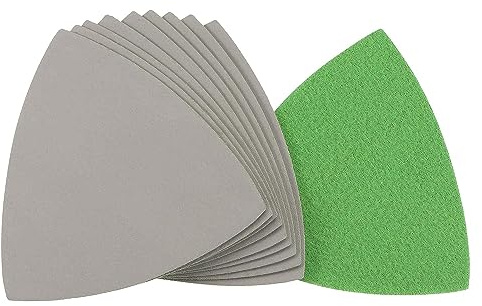 TA-VIGOR 10Pcs 3000 Grit Triangular Sandpaper, 90mm Hook and Loop Sanding Pad Fit 3-1/2 Oscillating Multi-Tool, Electrostatic Sand Planting Sanding Paper Silicon Carbide for Wet and Dry Use
