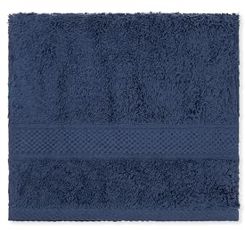 Smartphoto Badetuch - personalisiert mit gesticktem Namen - 100% Baumwolle - Geschenkidee Muttertag, Vatertag, Valentinstag, Geburtstag, Geburt, Hochzeit, Kommunion - 30x50 cm - 2er Set - Blue Indigo