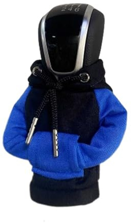 Rutaqian Schaltknauf-Hoodie für Auto, Schaltknauf-Hoodie, kreativer Pullover, Schaltknauf-Abdeckung, lustige Dekoration für Auto (mehrere Farben) Schwarz Blau