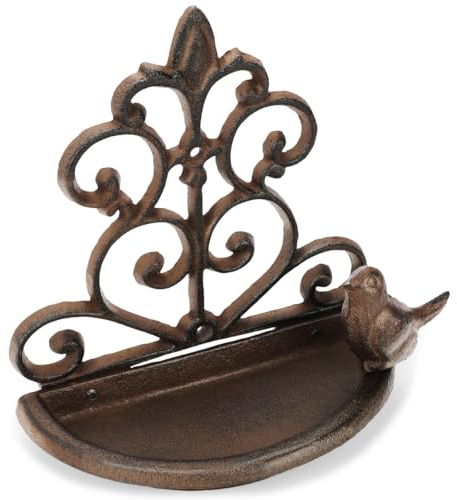 wildlife home Vogeltränke hängend mit Wandhalterung I Vogelfutterspender zum Aufhängen frostsicher aus Gusseisen für Garten, Balkon I Vogelbad, Vogelfutterstation für Vögel, Wildvögel