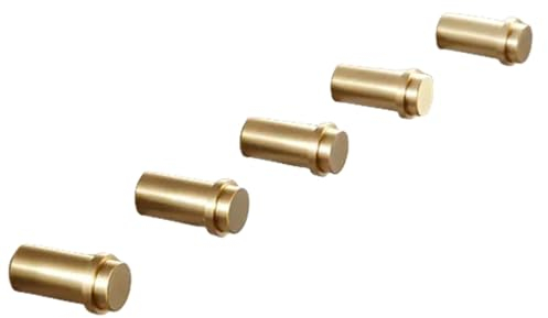 Geschirrtuchhaken, Wandhaken, Kleiderbügel for Aufhängen, Messinghaken, gebürsteter Bademantelhaken, Kleiderhaken, Wandmontage, Badezimmerzubehör, Messing-Kleiderbügel, Türhaken, 5 Stück ( Color : 5 P