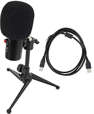 GaRcan 1 Set Level Light-Mikrofone für PC, USB-Mikrofon, Tischmikrofon, Konferenz-Chat-Mikrofon, Studio-Aufnahmemikrofon, Metall-Mikrofon-Set, Desktop-Mikrofon, Spielmikrofon, PC-Ständer