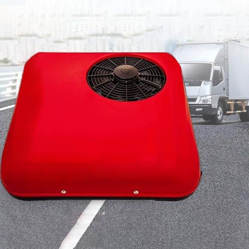 MhWrughts Climatiseur de Camion – Climatisation de stationnement 12 V/24 V pour Mini-fourgonnettes, climatiseur de Camping-Car pour véhicule de Camion de Bus RV,Red-12V