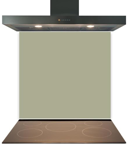 Sage Glass Kitchen Splashback Panel 60x75cm – 6mm Toughened Heat-Resistant Glass, Easy-Clean Hob Splashback & Cooker Wall Protector with Polished Edges