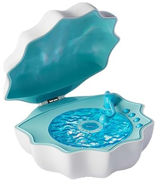 pulunto Portable Retro Bluetooth Speaker Ocean Projector Shell Light Shell Lamp with Bluetooth Speaker 7 Colors Lighting, Music Player Vinyl Player for Bedroom Living Office Bathroom