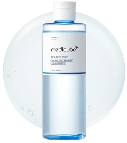 Medicube Zero Pore Toner I 8.45 fl.oz – Toner exfoliant & hydratant avec AHA, BHA, PHA, Niacinamide & Panthénol – Pour pores & texture