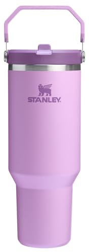 Stanley IceFlow Tumbler with Handle, Twist-On Lid and Flip-Up Straw, Insulated Stainless Steel, Leak-Resistant, BPA-Free, 1.2 L, Lilac