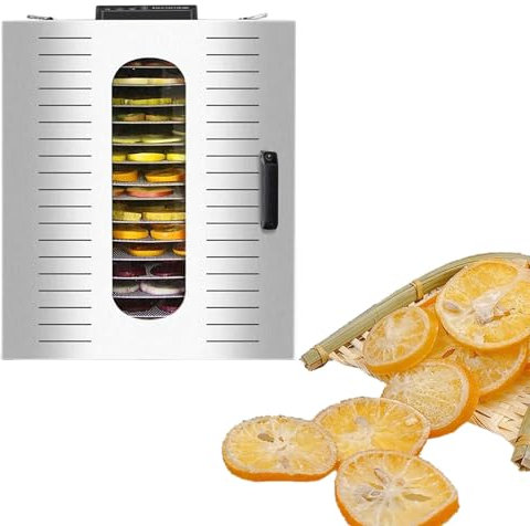 Deshidratador De Alimentos, Secador Digital De Frutas Deshidratadas De Acero Inoxidable De 16 Capas, Para Cecina, Comida Para Mascotas, Hierbas, Verduras, Temporizador De 24 Horas,110V
