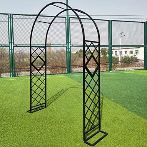 Arche de jardin en métal avec rosace pour plantes grimpantes - Décoration de mariage résistante aux intempéries - Grande taille - 160 x 230 x 4 cm - Noir