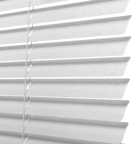 Aluminium-Jalousien für Fenster, 60 cm bis 125 cm Breite, horizontale Jalousien, lichtblockierend, weiß, 40 x 100 cm
