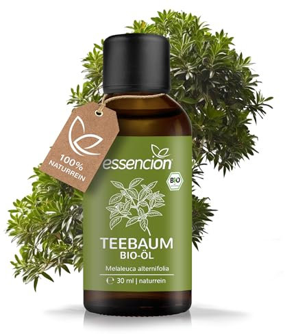 essencion BIO Teebaumöl 30ml | ätherisches Teebaum Öl | 100% Naturrein geeignet zur Pflege von Haut - Haaren – Gesichtspflege - Kopfhaut | Reines Tea Tree Oil