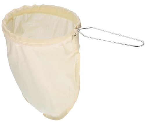 QUARKZMAN 1 Pcs Bolsas De Filtro De Café De Tela, Filtro De Café De Tela, Colador De Café Reutilizable Con Asa De Acero, Mediano, Amarillo